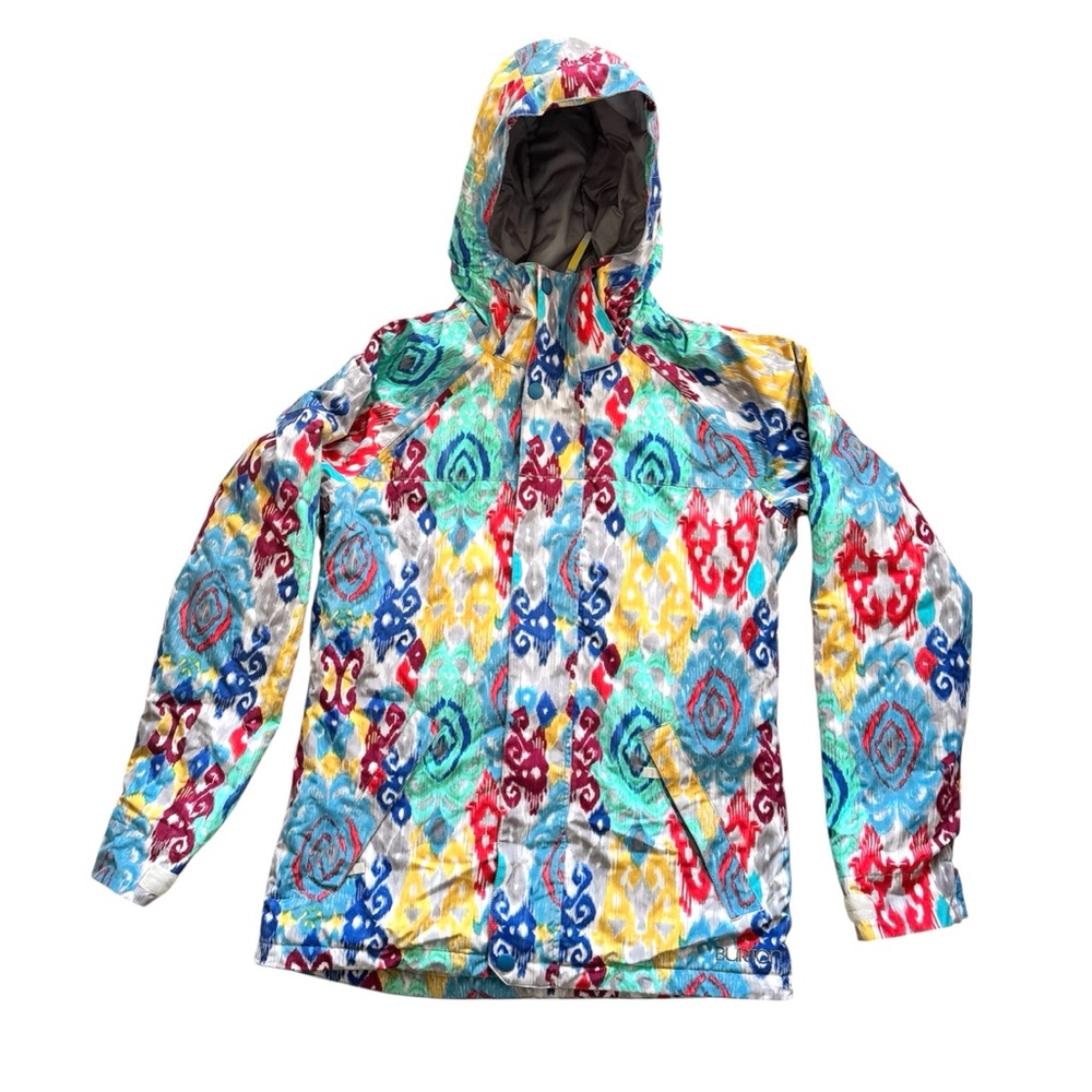 Burton dryride radiant kazbah tye dye ikat multicolor snowboard hooded jacket M - Picture 5 of 10